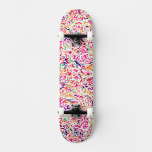 Cute classic colorful flowers pattern All-Over-Pri Skateboard