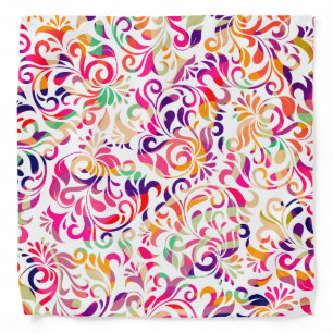 Cute classic colorful flowers pattern bandana