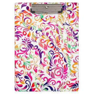 Cute classic colorful flowers pattern clipboard