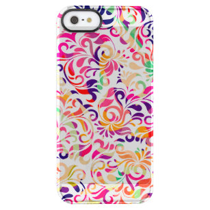 Cute classic colorful flowers pattern clear iPhone SE/5/5s case