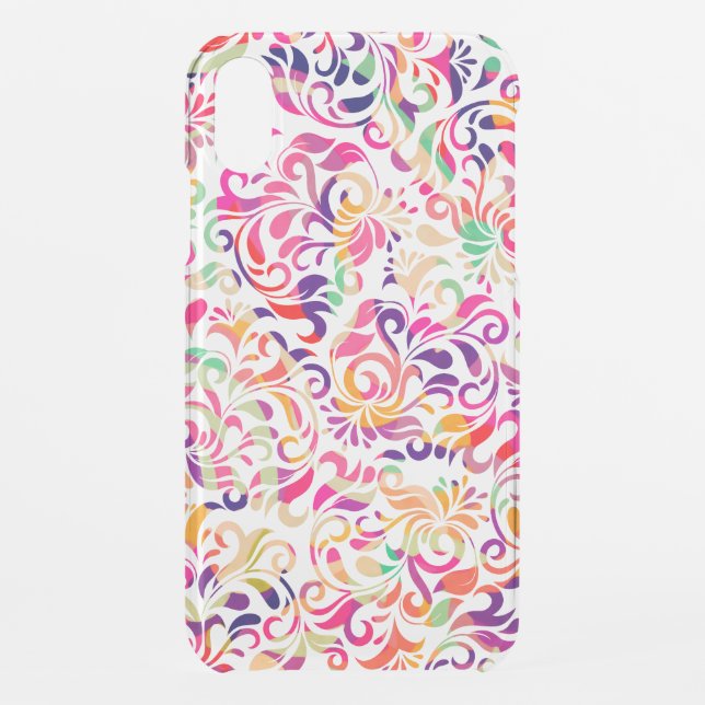 Cute classic colorful flowers pattern uncommon iPhone case (Back)
