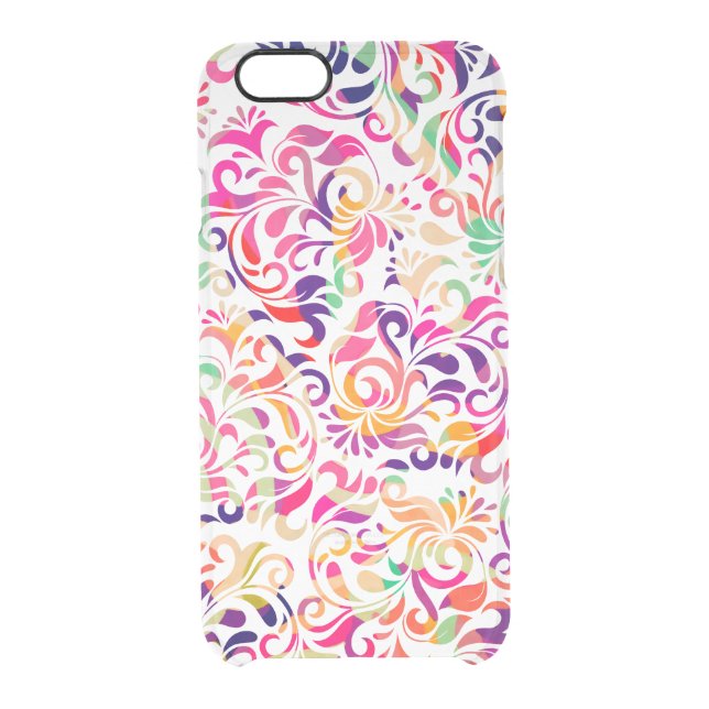 Cute classic colorful flowers pattern uncommon iPhone case (Back)