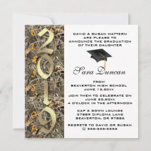 Cute Classic Country Camo 2019 Graduation Invite