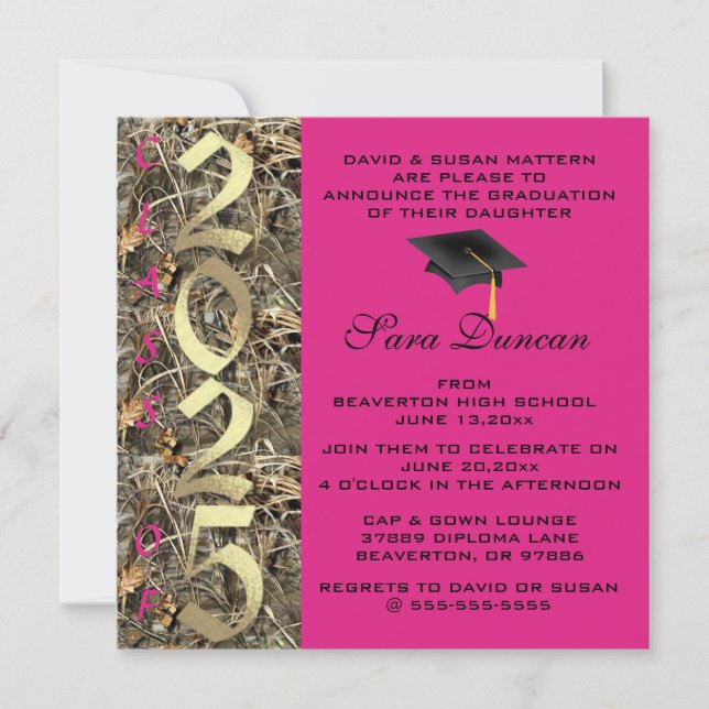 Cute Classic Country Camo 2025 Graduation Invite (Front)
