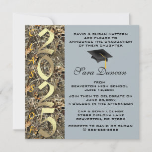 Cute Classic Country Camo 2025 Graduation Invite