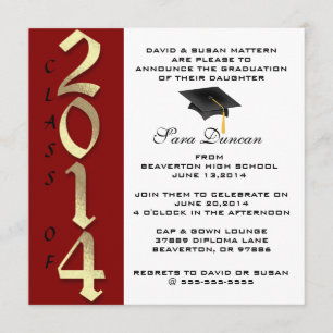 Cute Classic Elegant 2014 Graduation Invitation