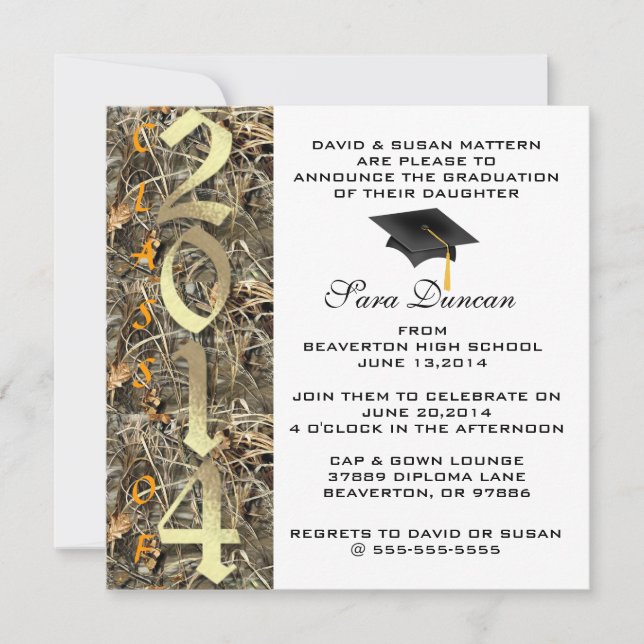 Cute Classic Elegant 2014 Graduation Invitation (Front)