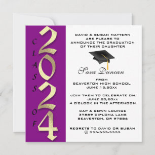 Cute Classic Elegant 2024 Graduation Invitation