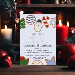 Cute Classic Hand Drawn Xmas Cookie Swap Party Invitation
