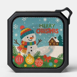 Cute, classic Merry Christmas snowman Bluetooth Speaker