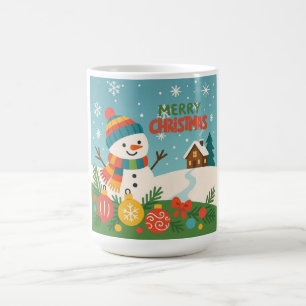 Cute, classic Merry Christmas snowman Coffee Mug