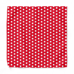 Cute Classic Polka Dot Red and White Pattern Bandana