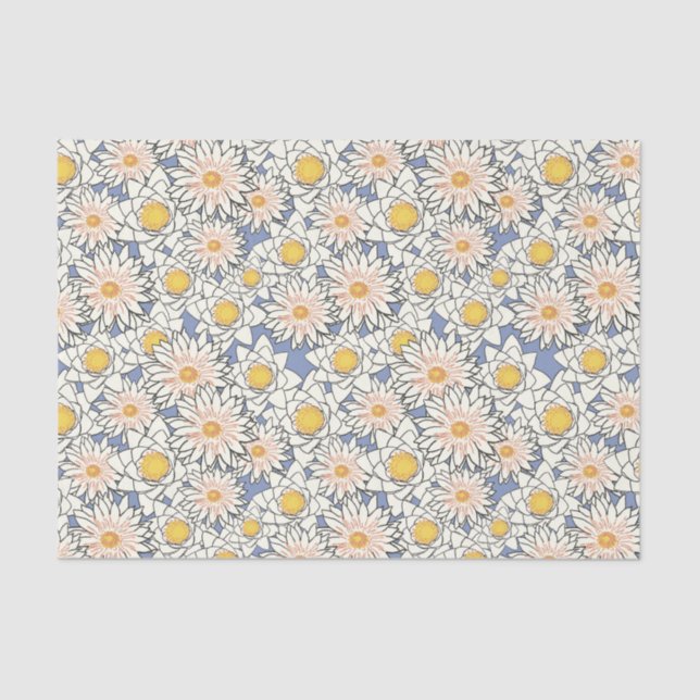 Cute classic retro pattern l Yellow flowers Tissue Paper (Front)
