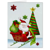 Cute Classic Santa Whimsey CUSTOM ALL SIZES Cards (Front)