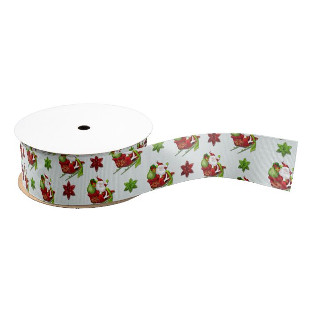 Cute Classic Santa Whimsey HOLIDAY GIFT DECOR Grosgrain Ribbon (Spool)