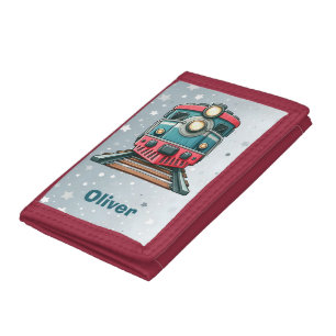 Cute Classic Train Boys' Tri-fold Wallet