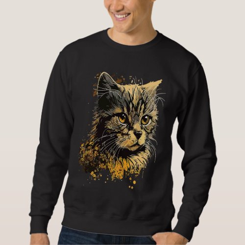 Cute Classic Vintage Kitty Cat Unique Family Sweatshirt