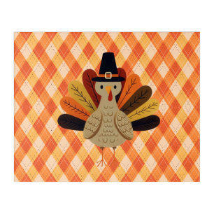 Cute, classic/vintage Thanksgiving Turkey Acrylic Print