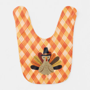 Cute, classic/vintage Thanksgiving Turkey Baby Bib