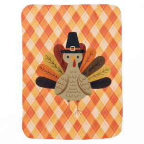 Cute, classic/vintage Thanksgiving Turkey Baby Blanket