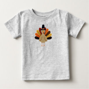 Cute, classic/vintage Thanksgiving Turkey Baby T-Shirt