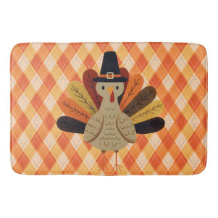 Cute, classic/vintage Thanksgiving Turkey Bath Mat