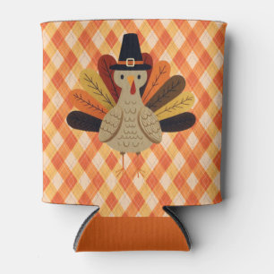 Cute, classic/vintage Thanksgiving Turkey Can Cooler