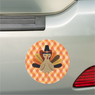Cute, classic/vintage Thanksgiving Turkey Car Magnet