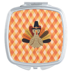 Cute, classic/vintage Thanksgiving Turkey Compact Mirror