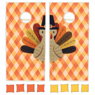 Cute, classic/vintage Thanksgiving Turkey Cornhole Set
