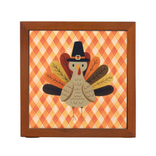 Cute, classic/vintage Thanksgiving Turkey Desk Organizer