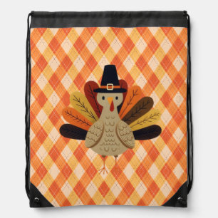 Cute, classic/vintage Thanksgiving Turkey Drawstring Bag