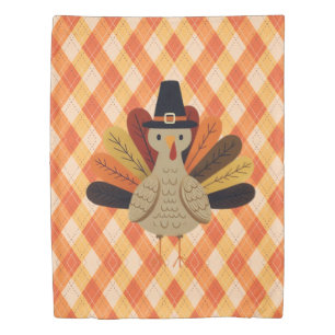 Cute, classic/vintage Thanksgiving Turkey Duvet Cover