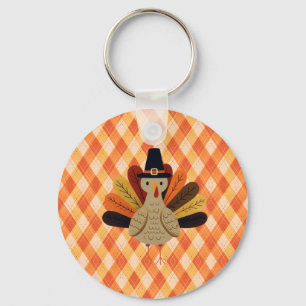 Cute, classic/vintage Thanksgiving Turkey Keychain