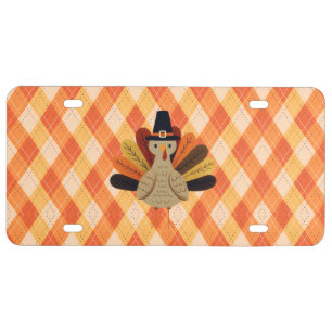Cute, classic/vintage Thanksgiving Turkey License Plate