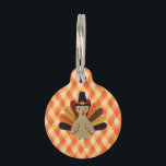 Cute, classic/vintage Thanksgiving Turkey Pet ID Tag<br><div class="desc">Happy Thanksgiving!</div>