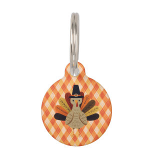 Cute, classic/vintage Thanksgiving Turkey Pet ID Tag