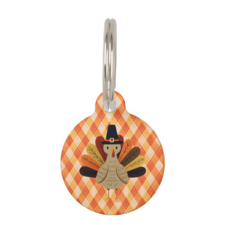 Cute, classic/vintage Thanksgiving Turkey Pet ID Tag