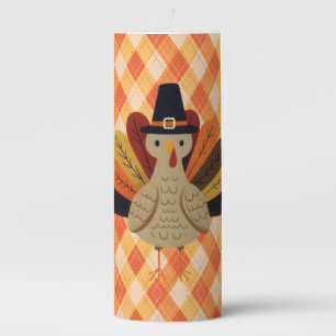 Cute, classic/vintage Thanksgiving Turkey Pillar Candle