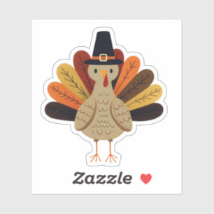 Cute, classic/vintage Thanksgiving Turkey Sticker