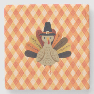 Cute, classic/vintage Thanksgiving Turkey Stone Coaster