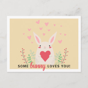 Cute Classroom 'Some Bunny Loves You' Valentines Postcard