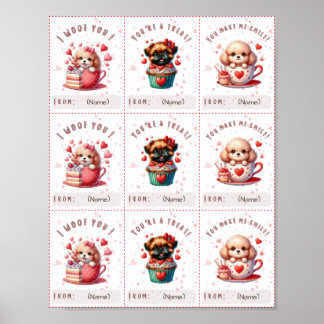 Cute Classroom Valentine Card Printable for Kids Poster