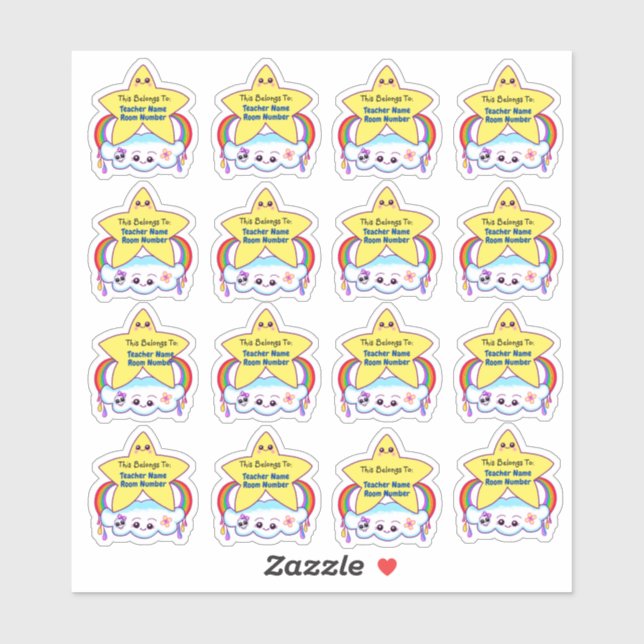 Cute Classroom Vinyl Sticker Labels (Sheet)