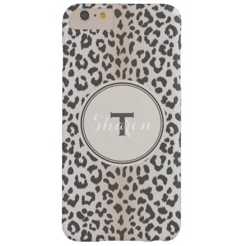 Cute classy brown beige cheetah print monogram barely there iPhone 6 plus case