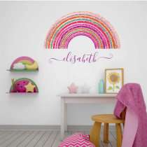 Cute And Girly Purple And Pink Unicorn Custom Name Wall Decal