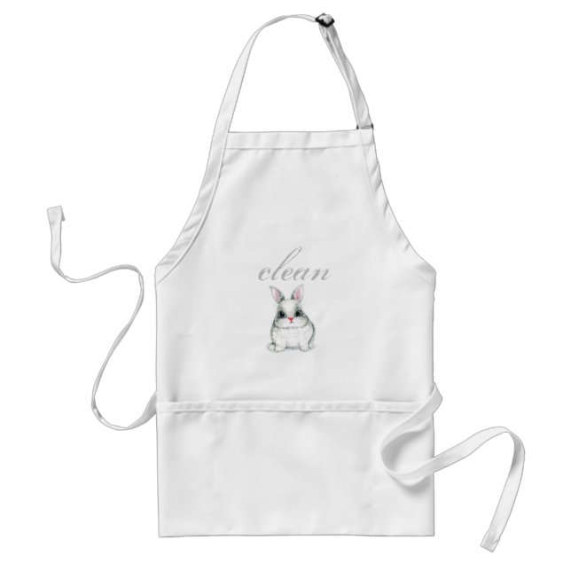 cute clean bunny adult apron (Front)