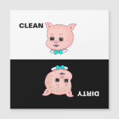 Cute Clean Dirty Pig Cartoon (Front)