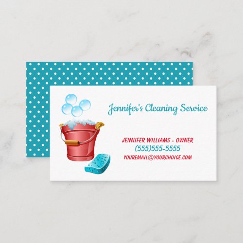 Cute Cleaning Housecleaning Service Bucket Business Card