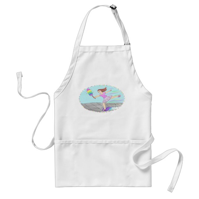 Cute Cleaning Lady Adult Apron (Front)